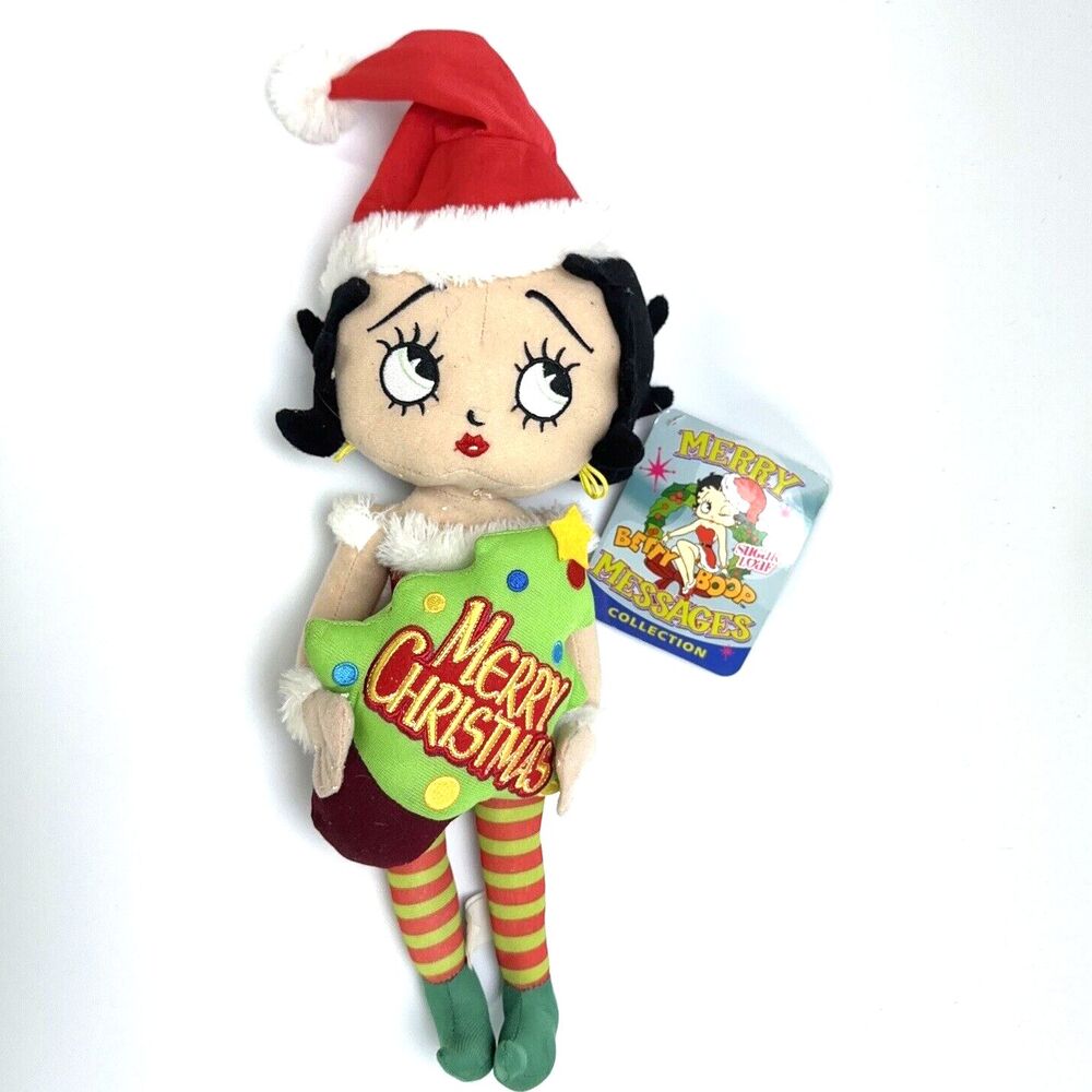 Vintage Betty Boop Merry Christmas Messages Sugarloaf Elf Plush Doll 2011 w/ Tag